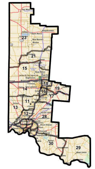 Click a section of the map to see district boundaries.